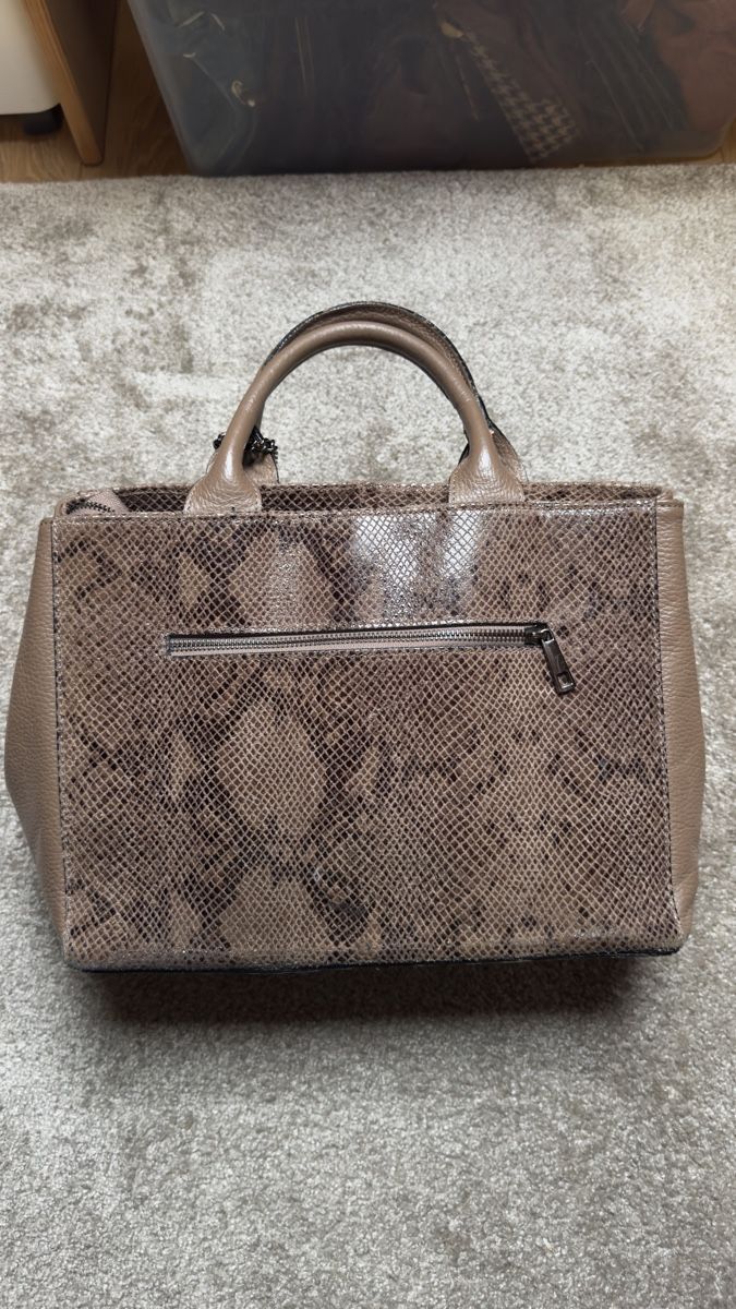 Taschen für Damen: Sac à main cuir véritable – Ledertasche effet python – Gebraucht aus Vuippens von Anna_as 1