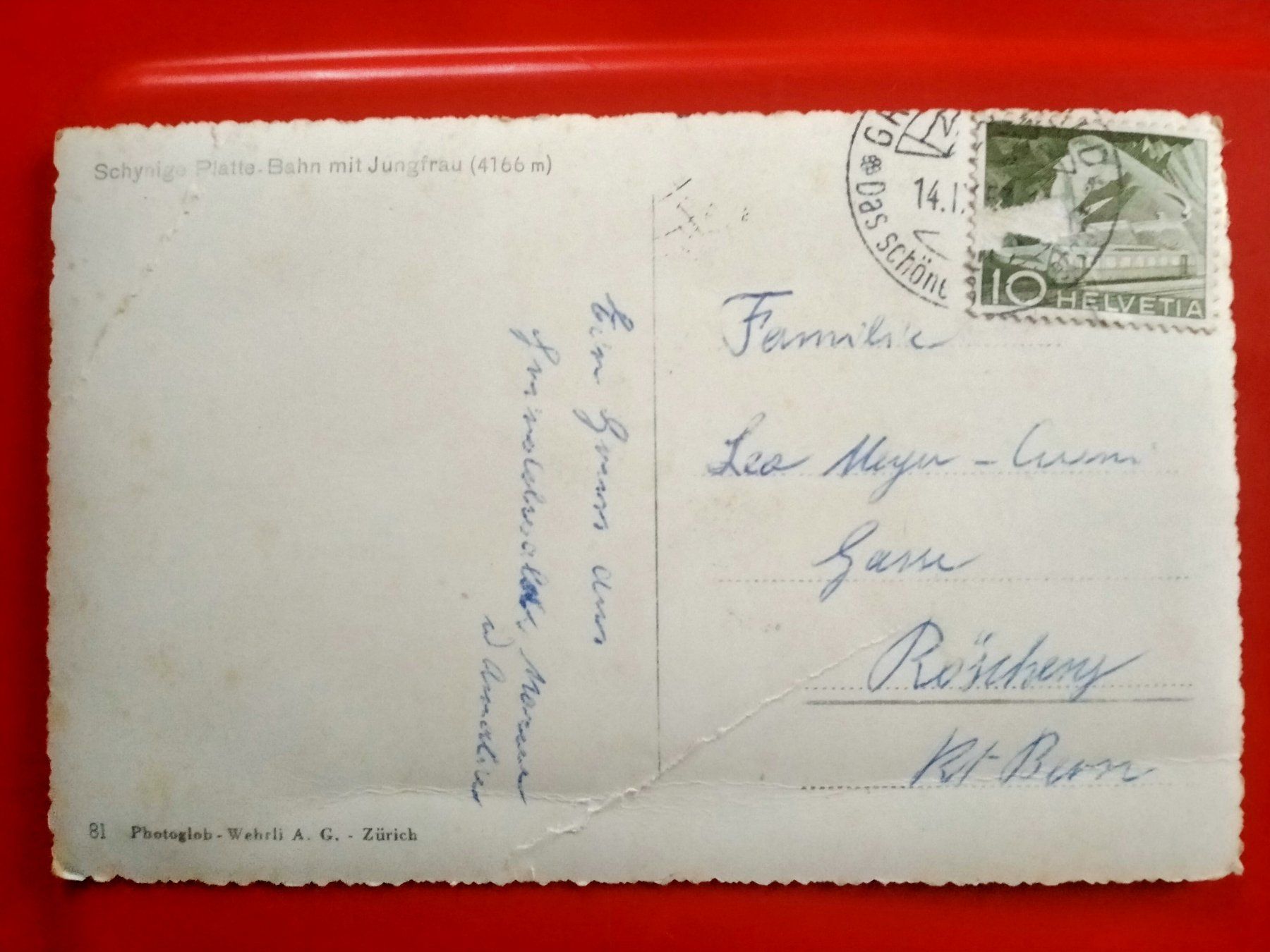 Cartoline postali: AK Schynige Platte Bahn Jungfrau / Eisenbahn – Difettoso da Küssnacht am Rigi venduto da cartolina-1 3