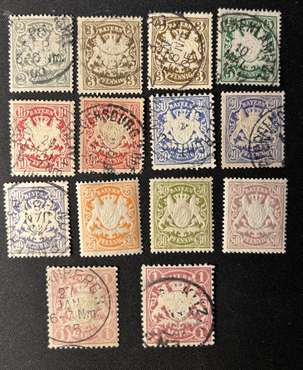 Tutti i francobolli: Altdeutschland, Bayern Wappen – Usato da Bern venduto da mon_622y