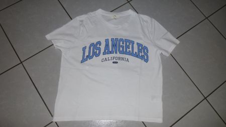 Damen-T-Shirt weiss m. Aufdruck Los Angeles/H&M/ Gr. M