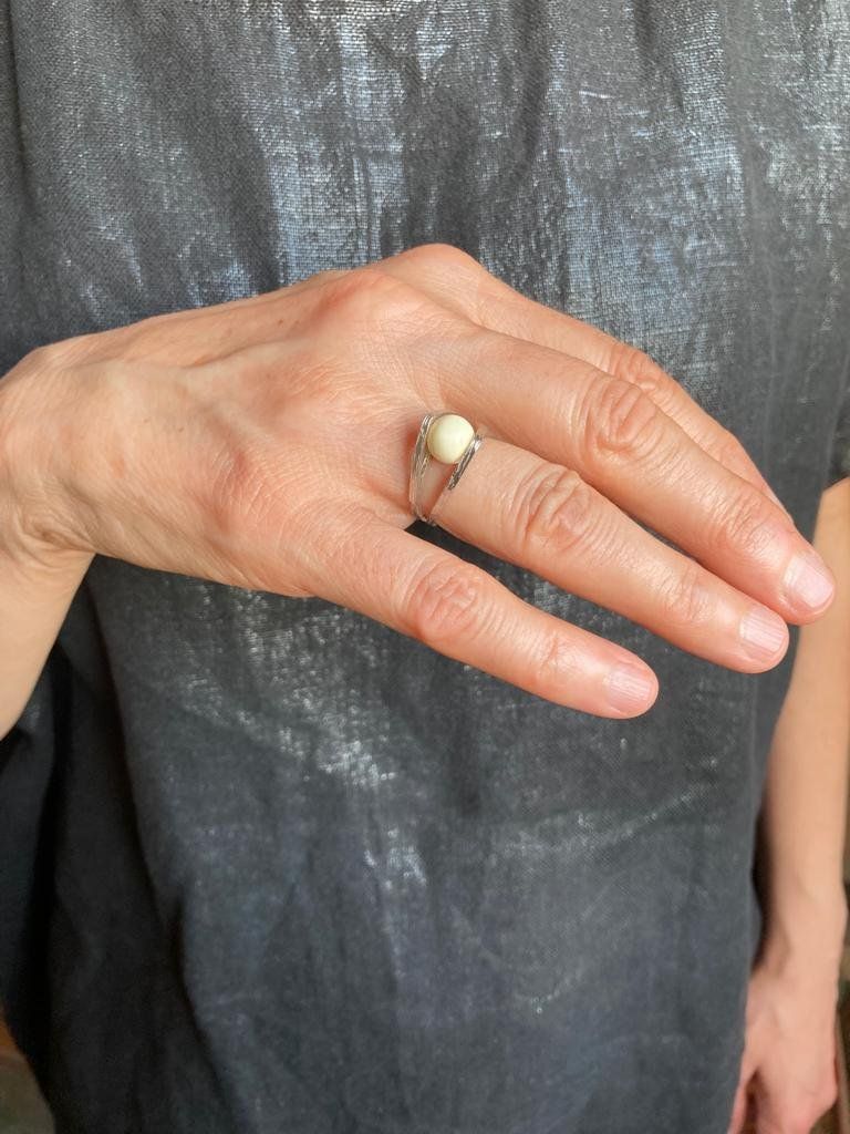 Ringe: Besonderer Silberring mit Kugel aus Bein Feines Design! – Gebraucht aus Luzern von _gluecksfund_ 6