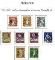 1921/30 Aufbrauchsausgaben ZNr.146-181 gestempelt ʘ, KP 61.-
