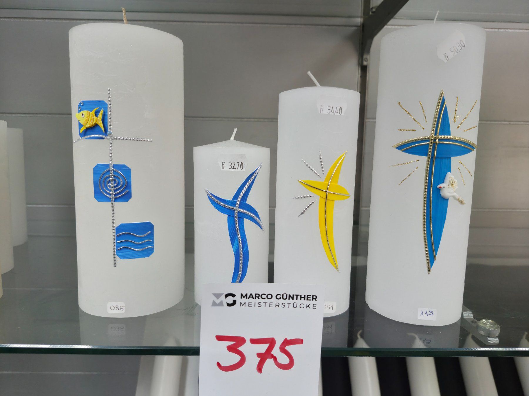 Candele: 375 Posten Kerzen handbemalt aus Liquidation – Nuovo (secondo la descrizione) da Derendingen venduto da Meisterstuecke
