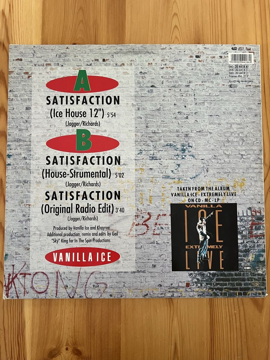 Dischi in vinile: Vanilla Ice - Satisfaction (12") Maxi-Single Vinyl – Usato da Liestal venduto da Katakinga 1