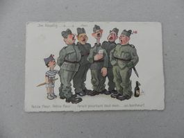 CH Humor Motiv Karte Miltär Rueblikarte Bären Katzen 1940