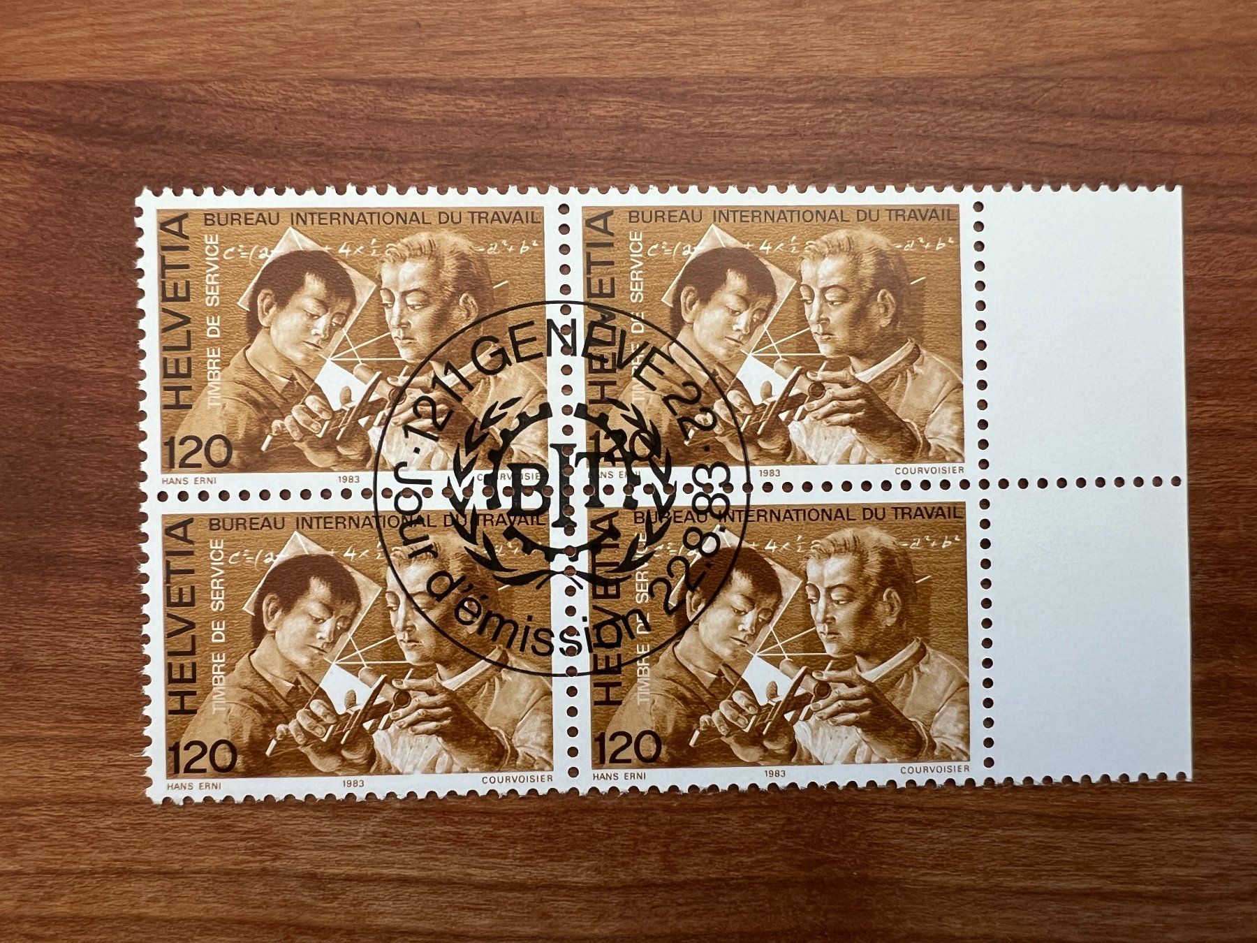 Tous les timbres: 1983 BIT  CH Erstag gest.Viererblock mit Tab  (K96) – D'occasion à Hinwil par Sidi4