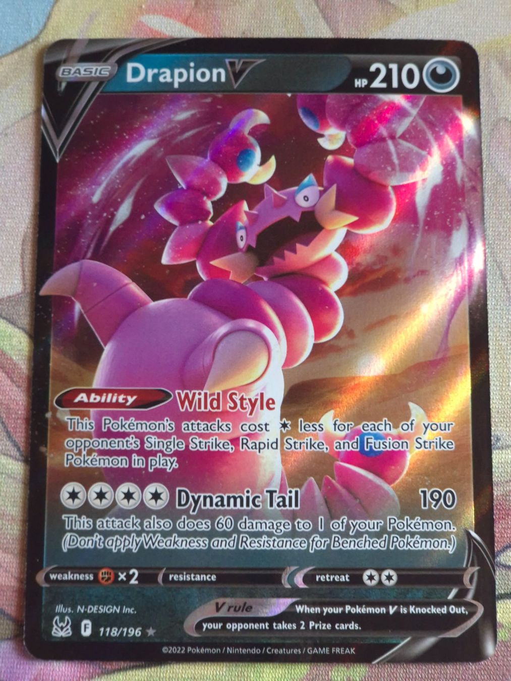 Pokémon Carte collezionabili: Pokémon Drapion V Lost Origin 118/196 – Usato da Wilchingen venduto da sternenlicht22