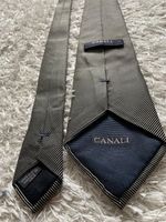 Cravate CANALI rayée gris anthracite made in Italy 4004