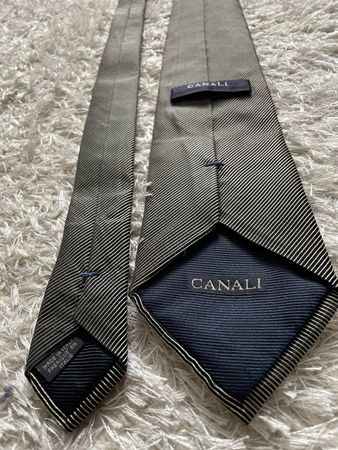 Cravate CANALI rayée gris anthracite made in Italy 4004