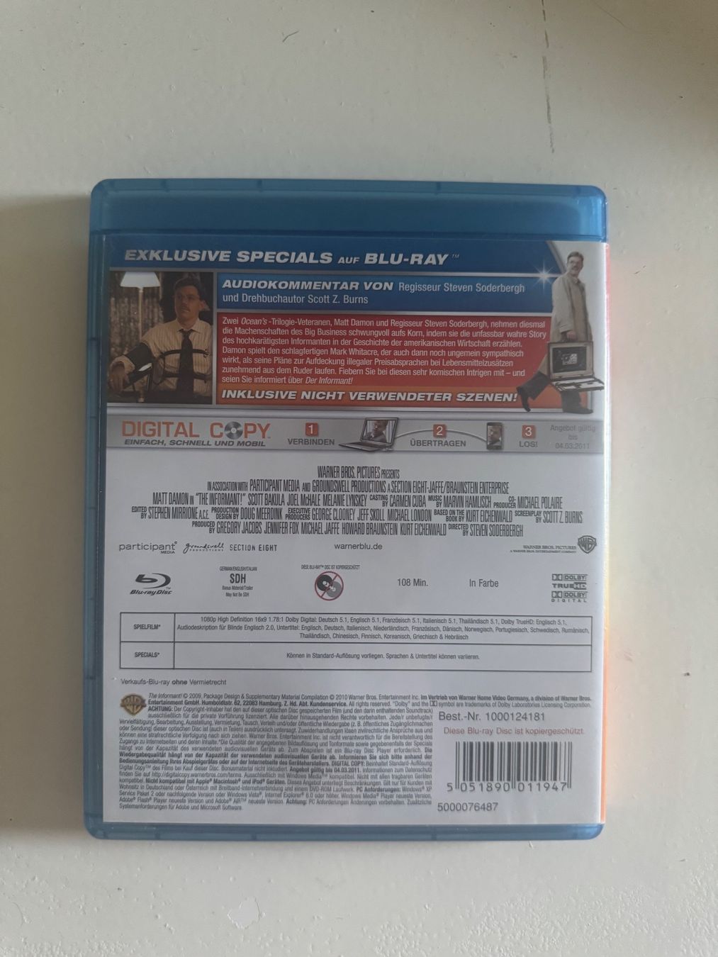 Tutti i DVDs: DER INFORMAT. (BLU-RAY) MIT MATT DAMON – Usato da Basel venduto da san_2qlq 1