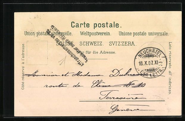Cartoline postali: Lithographie Neuchatel, Gesamtansicht – Usato da Berlin venduto da bartko-reher 1