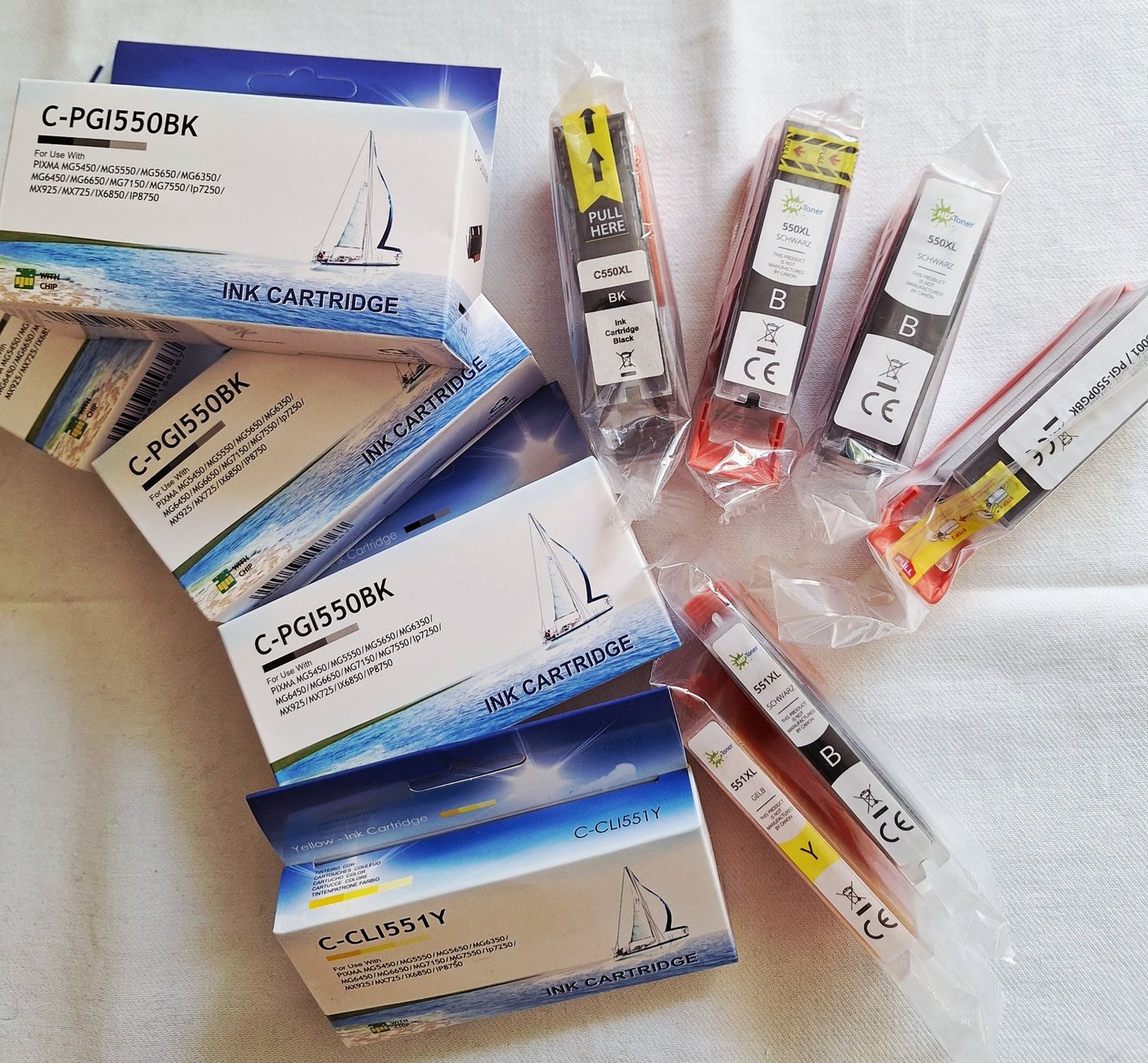 Pixma Cartucce per stampanti & toner: Canon Druckerpatronen PGI-550 und CLI-551 – Nuovo e nell'imballaggio originale da Lyssach venduto da Lyhuga