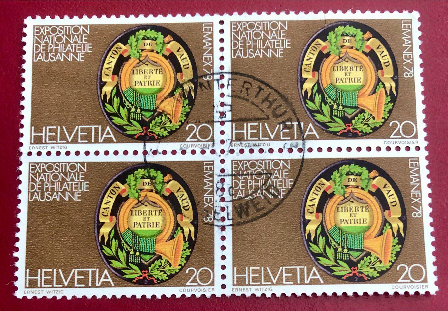 Tutti i francobolli: 4 er Block Nr.603 mit Stempel Winterthur – Usato da Aarau venduto da Billa007