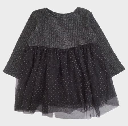 ZARA BABY 🖤 Robe bi matière en tulle et poids NEW! 74