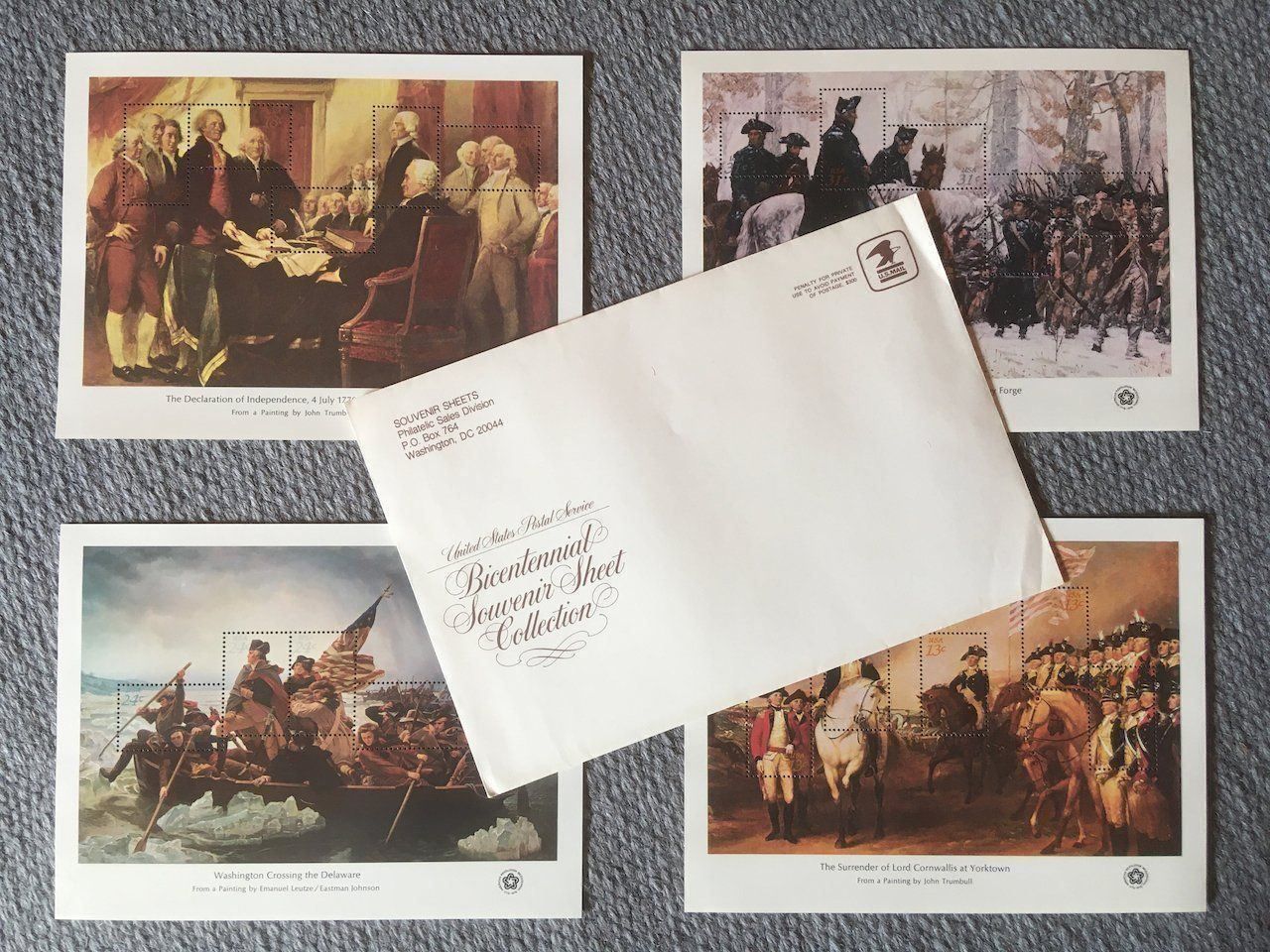 Tutti i francobolli: USA 4 Sonderblocks Bicentennial 1976 ** – Usato da Nesslau venduto da zueri6 1