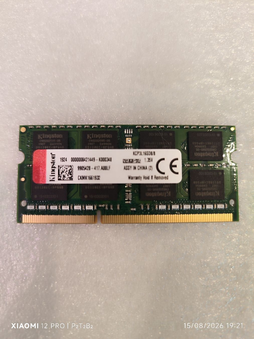 Kingston Memoria / RAM: Kingston RAM DDR3 8GB – Usato da Baden venduto da p2t2b2