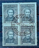 ARGENTINIEN ARGENTINA 4er-Bl.gest. Louis Braille 1939