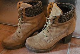 Bequeme Herbst Stiefelette Gr. 38, Wildlederoptik