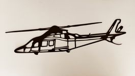 Helikopter Wandbild aus Metall, neuwertig! 0.5m