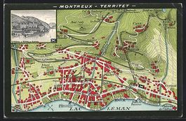 Montreux-Territet, Karte der Stadt am La