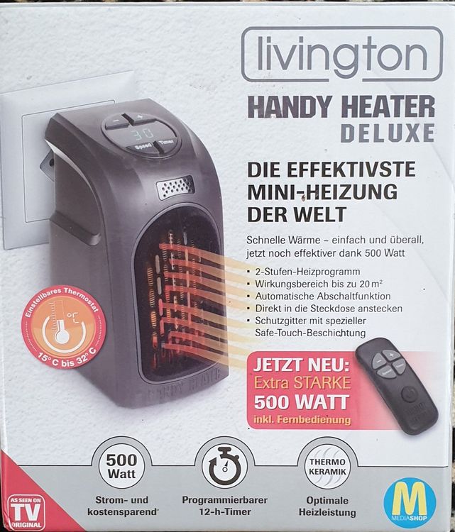 Heizgerät-Mini Livington Handy Heater 500W Deluxe