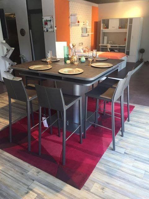 Tischset: Table haute, îlot de convivialité SETIS + 4 tabourets – Gebraucht aus Chêne-Bourg von Asimha 5