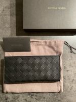 Neu Bottega Veneta Intrecciato Geldbeutel Leder Schwarz