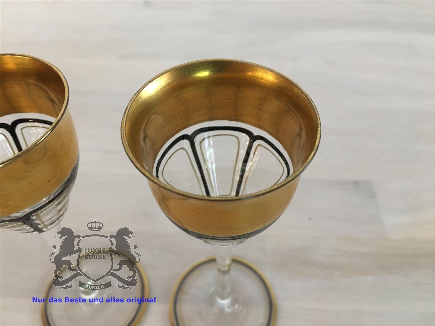 Bicchieri: 2 Art Deco Likör Gläser Goldauflage – Usato da Zürich venduto da luxtrade 4