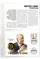 Heinrich Lübke_95. Geburtstag_Münzbrief_mit Beschreibung