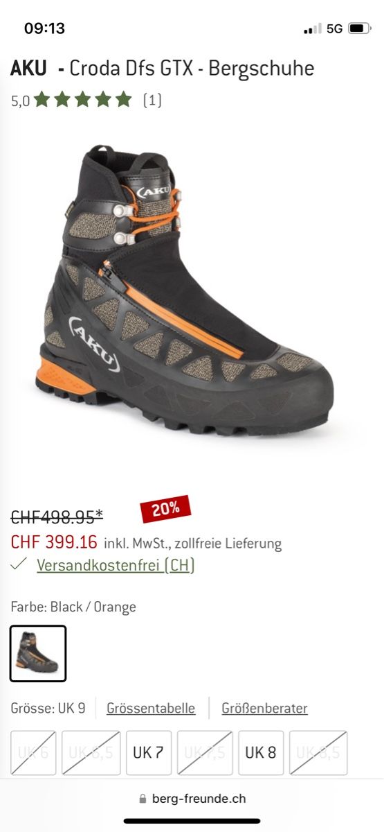Aku Scarpe da uomo: Aku Bergschuh / Wanderschuh Croda Dfs GTX goretex – Nuovo (secondo la descrizione) da Zürich venduto da lid_h2lm 4