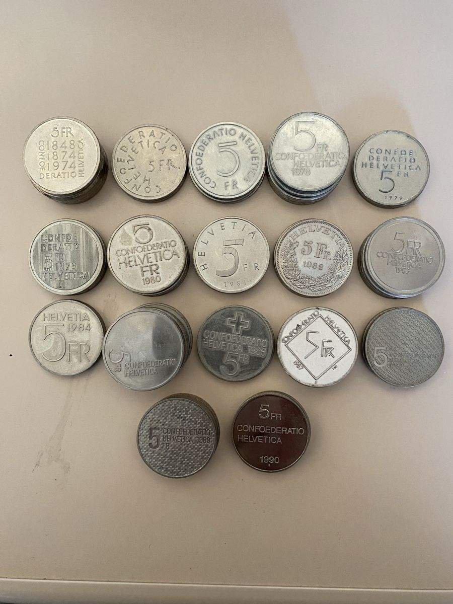 Tutti le monete: Lot de 64 monnaies de 5.- Fr commémoratives – Usato da Corsier-sur-Vevey venduto da Ginoarturo 3