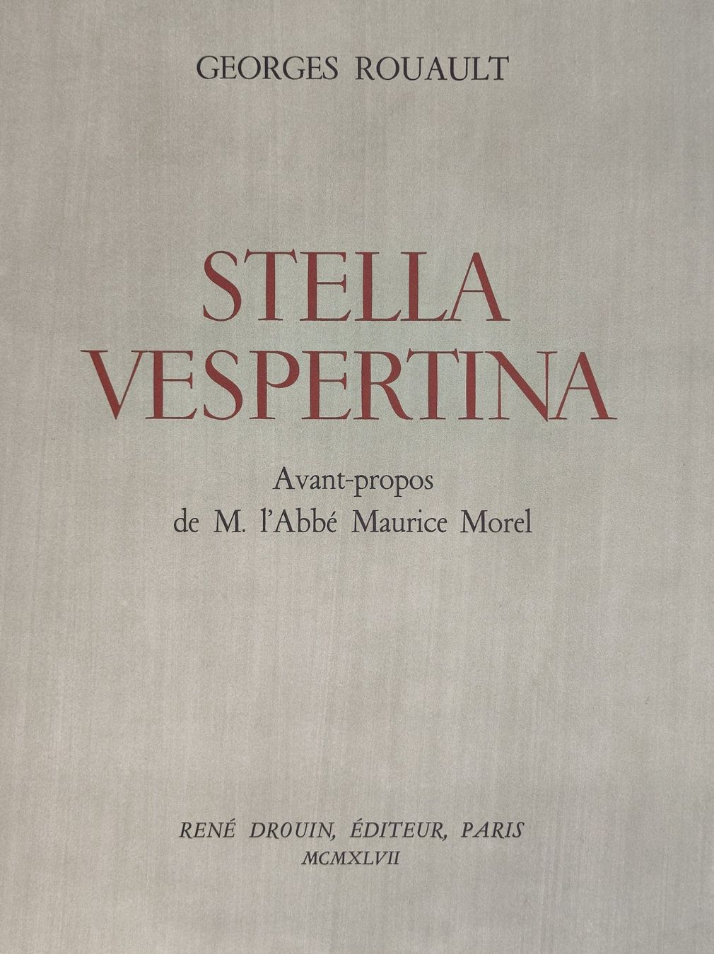 Bücher: GEORGES ROUAULT - STELLA VESPERTINA – Gebraucht aus Goldach von Gaip