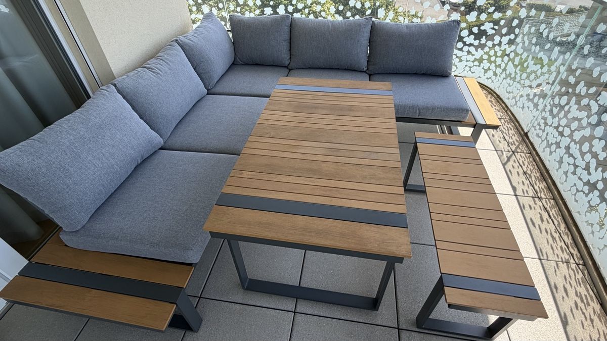 Divani: Balcony Lounge Set: Corner Sofa, Table, & Bench – Usato da La Tour-de-Peilz venduto da HOTMI00 4