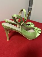 Elegante grüne Heine Sandaletten mit Schleife, Grösse 41