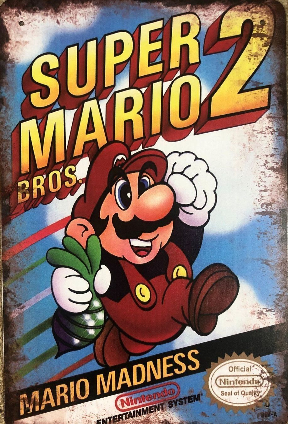 Insegne: Retro Super Mario 2 Blechschild Super Nintendo Switch Retro – Nuovo e nell'imballaggio originale da Dättlikon venduto da easythings