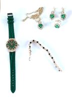 Schmuckset in Smaragdgrün für Damen