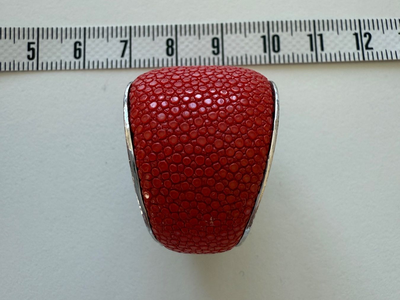 Anelli: Stingray Leder Ring, Gr. 17 / 55 mit Silber in rot – Usato da Zollikon venduto da dorean 5