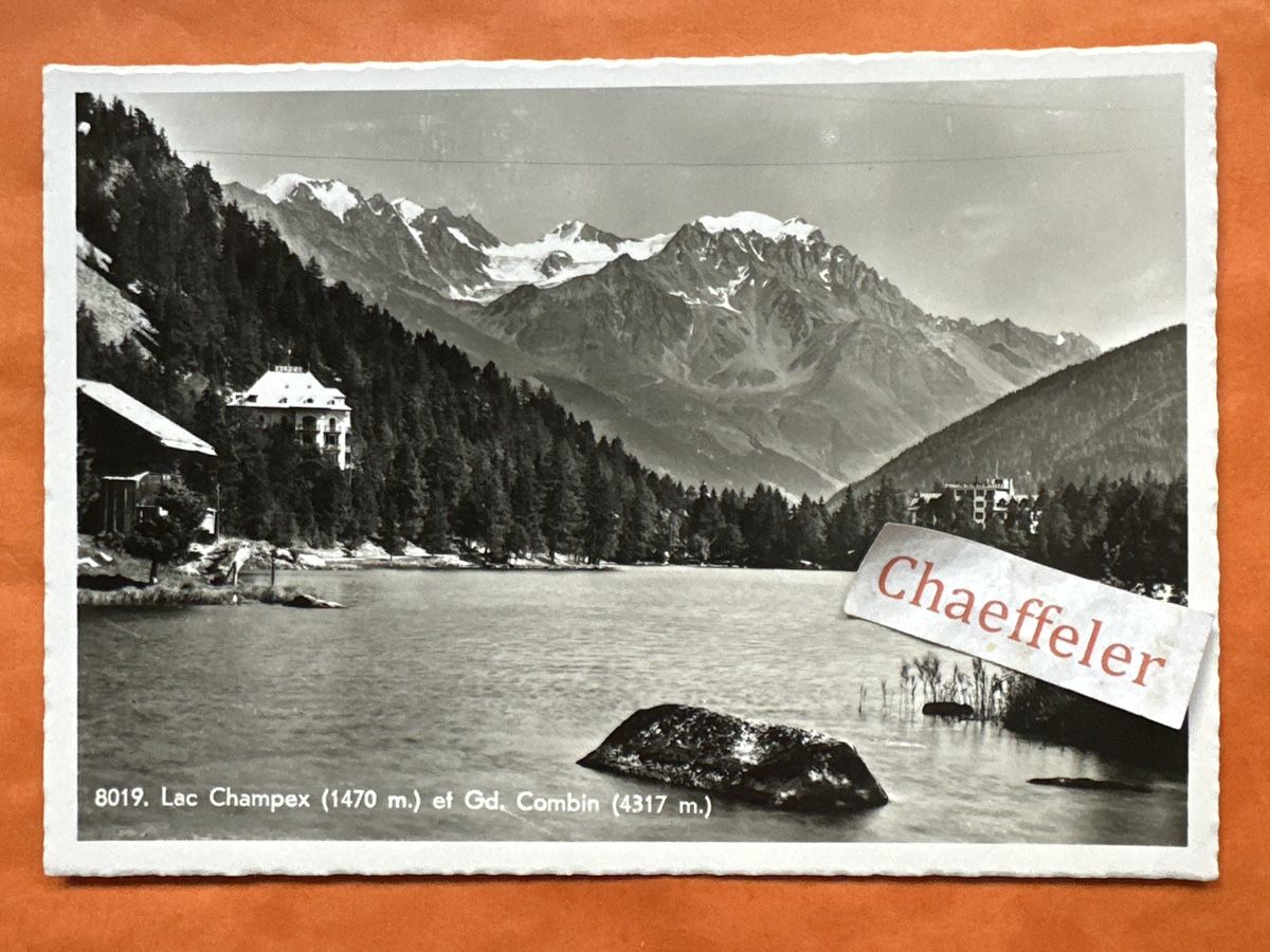 Ansichtskarten: 1955  Lac Champex et Gd. Combin – Gebraucht aus Zürich von Chaeffeler