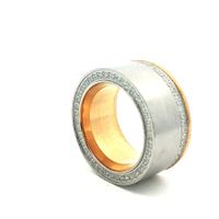 Edelstahl Bicolor Statement  Ring  Ringgrösse 48