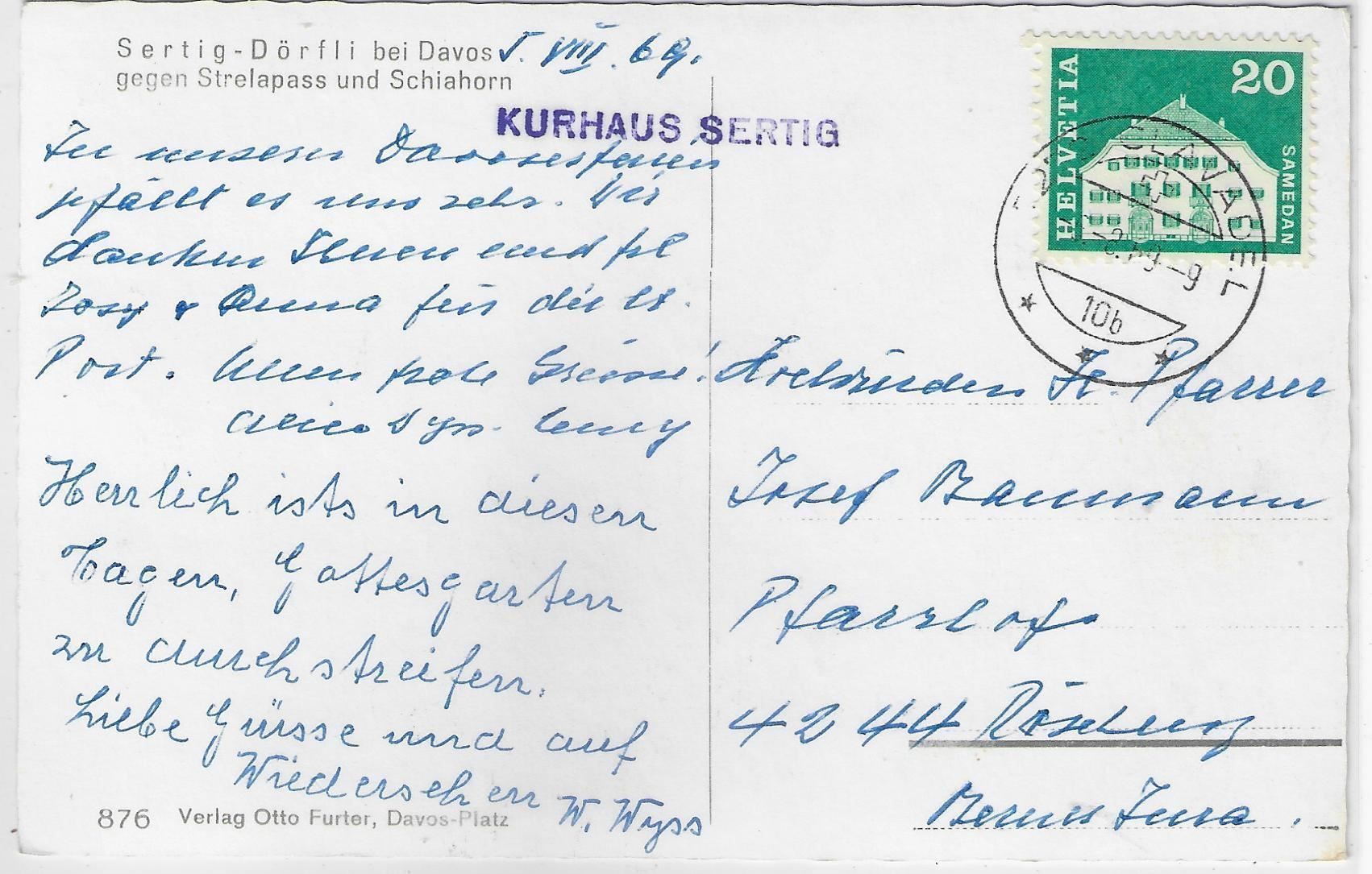 Cartoline postali: Sertig-Dörfli bei Davos – Antico da Ettingen venduto da Kartenplanet 1
