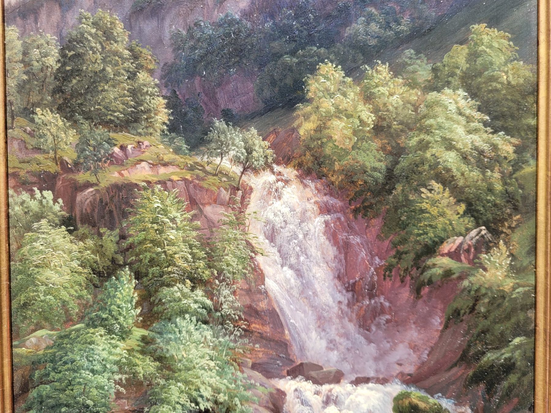 Dipinti: Bild "WASSERFALL IM GEBIRGE" - historisches Gemälde – Usato da Oetwil am See venduto da swisspeak 7