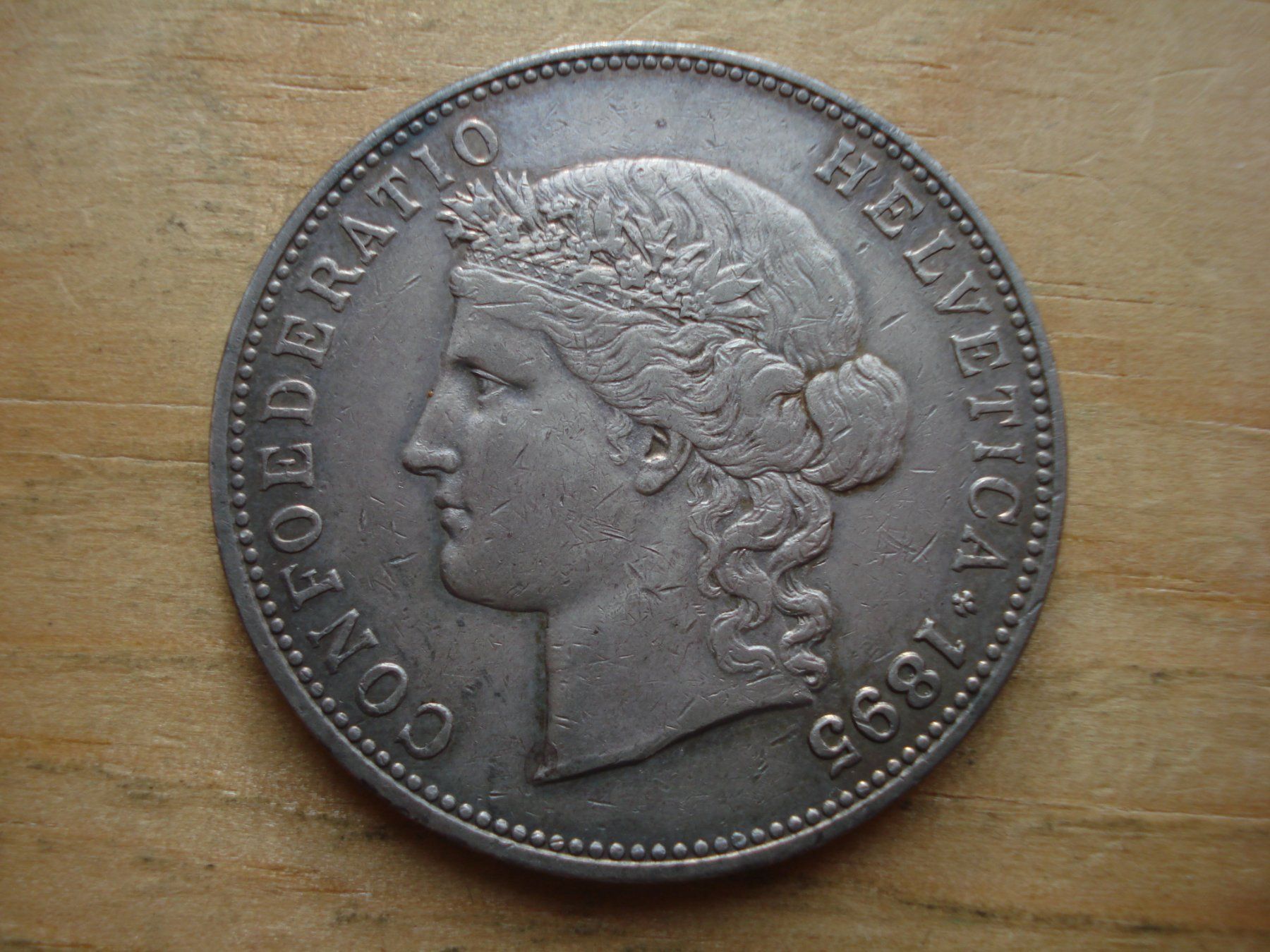 Tutti le monete: (H6) 5 Franken 1895  VZ- – Usato da Erlach venduto da Net-Coins