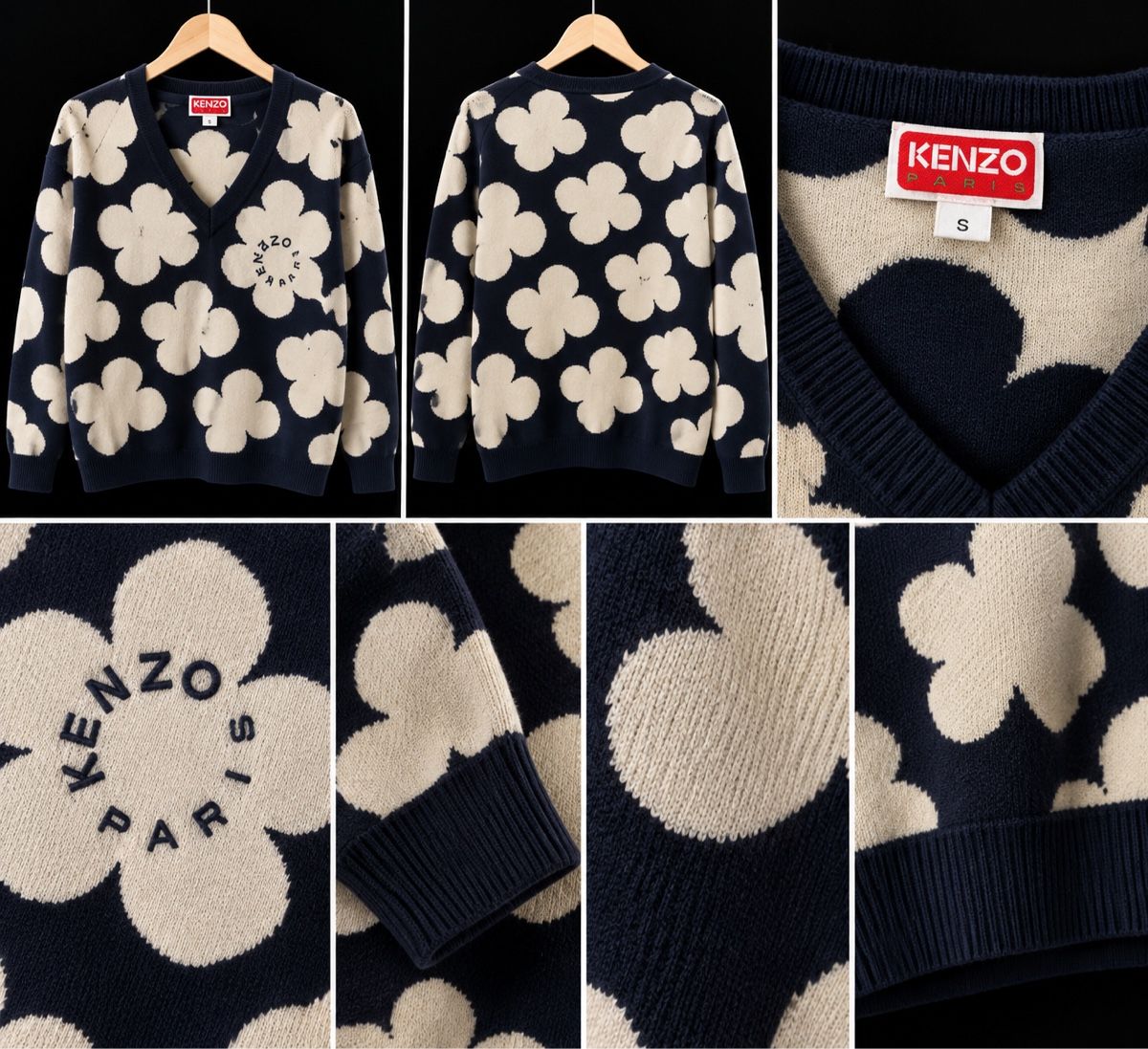 Kenzo Kleiderpakete: Kenzo Pullover und Rock mit Blumenmuster blau beige Grösse S – Gebraucht aus Oberengstringen von genita2279