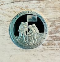 Apollo 11 Gedenkmedaille 1969, Neusilber, Top Zustand! (52)
