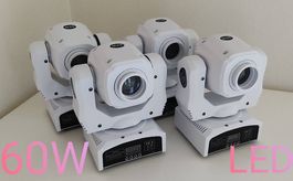 4x LED Moving Head 60W Color/Gobo inkl. Flightcase
