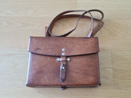 Original Schweizer Militär Offizier Kartentasche/ Leder 1978