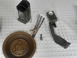 Lot Swiss Militär - Schützenteller, Laterne, Putzzeug.......