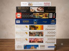 Puzzle- Set, 8 Stücke, 1000 Teile, Clementoni und Educa