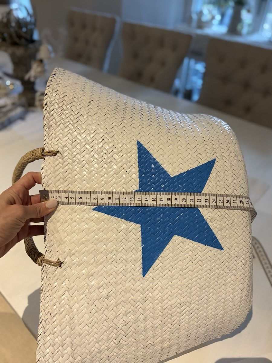 Taschen: Weisse Sommer Strandtasche mit blauem Stern – Gebraucht aus Bäretswil von Viechel 2