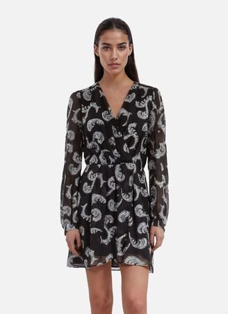 Dress The Kooples black patterned wrap size M